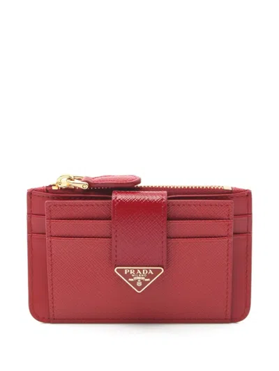 Pre-owned Prada 2020s Saffiano Tab Lu Card Holder