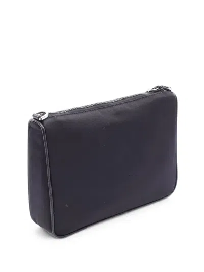Pre-owned Prada 2020s Saffiano Travel Shoulder Bag In Black