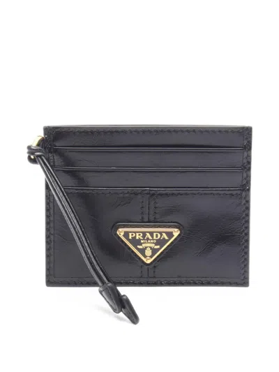 Pre-owned Prada 2020s Soft Lux Card Holder In Black