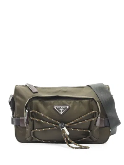 Pre-owned Prada 2020s Speed Lock Shoulder Bag In Green