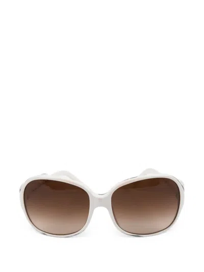 Pre-owned Prada 2020s Square Frame Sunglasses In White