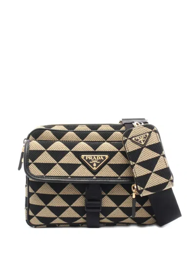 Pre-owned Prada 2020s Symbole Messenger Bag In Black