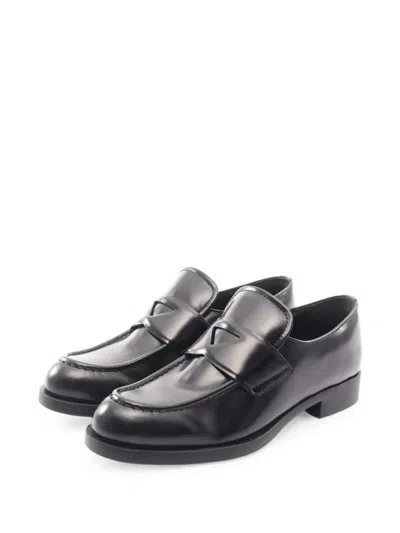 Pre-owned Prada 2020s Triangle Loafers In Black