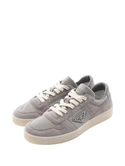Pre-owned Prada 2020s Triangle Logo Downtown Sneakers In Gray