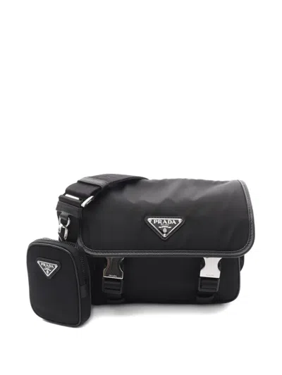 Pre-owned Prada 2020s Triangle-logo Shoulder Bag In Black