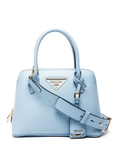 Pre-owned Prada 2020s Triangle-logo Two-way Bag In Blue