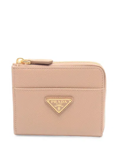 Pre-owned Prada 2020s Triangle Logo-plaque Coin Purse In Pink