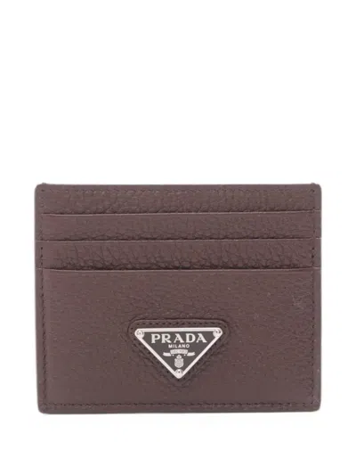 Pre-owned Prada 2020s Vitello Daino Card Case In Brown