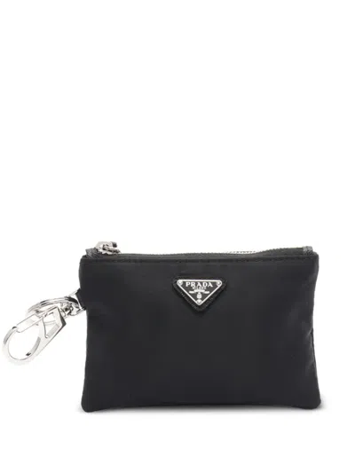 Pre-owned Prada 2020s Zippered Logo Plaque Pouch