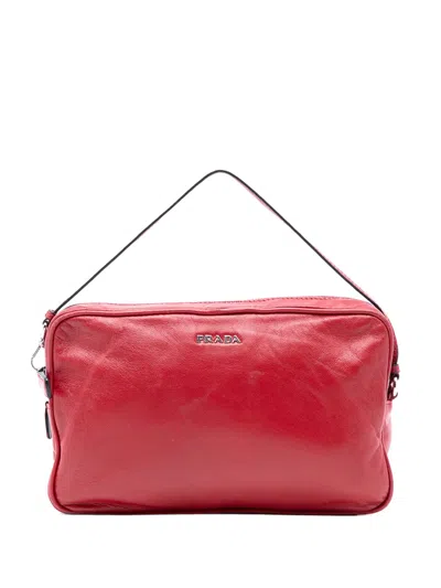 Pre-owned Prada 2021-2025 Leather Handbag In Red