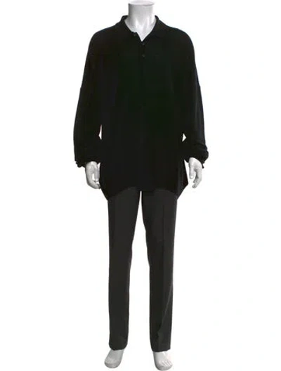 Pre-owned Prada 2021 Cashmere Polo Sweater In Black