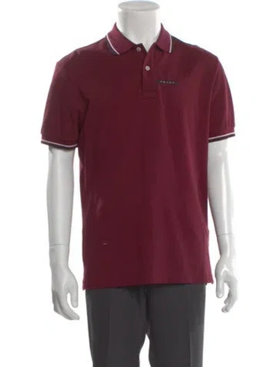 Pre-owned Prada 2021 Collar Polo Shirt In Burgundy