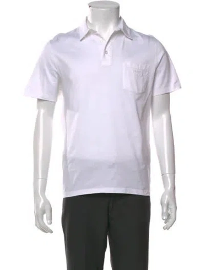 Pre-owned Prada 2021 Collar Polo Shirt In White