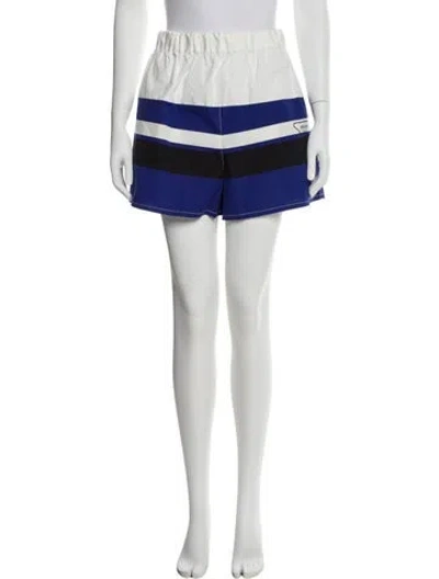 Pre-owned Prada 2021 Colorblock Pattern Cover-up In White