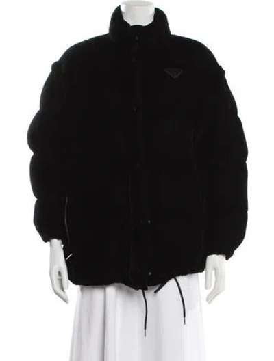 Pre-owned Prada 2021 Convertible Velvet Jacket In Black