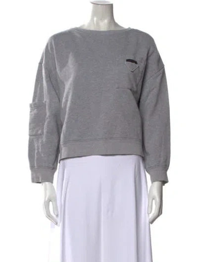 Pre-owned Prada 2021 Crew Neck Sweatshirt In Grey