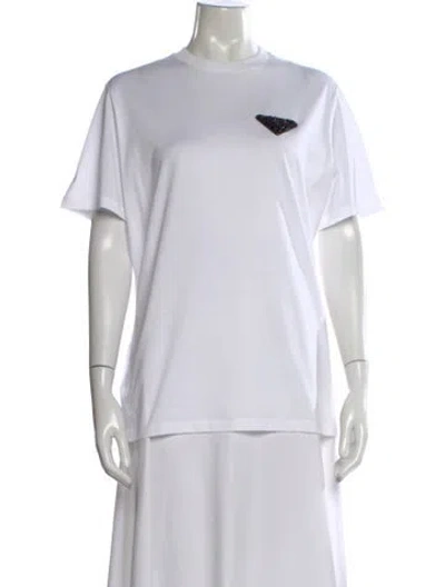 Pre-owned Prada 2021 Crew Neck T-shirt In White