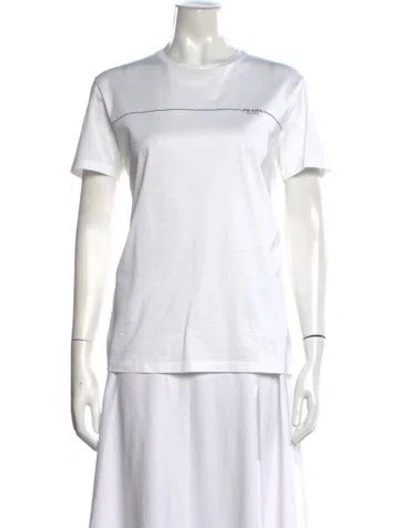 Pre-owned Prada 2021 Crew Neck T-shirt In White