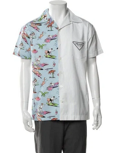 Pre-owned Prada 2021 Double Match Shirt In Blue
