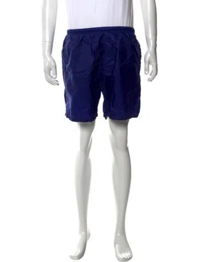 Pre-owned Prada 2021 Embroidered Accent Swim Trunks In Blue