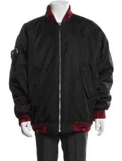 Pre-owned Prada 2021 Enameled Metal Triangle Bomber Jacket In Multi