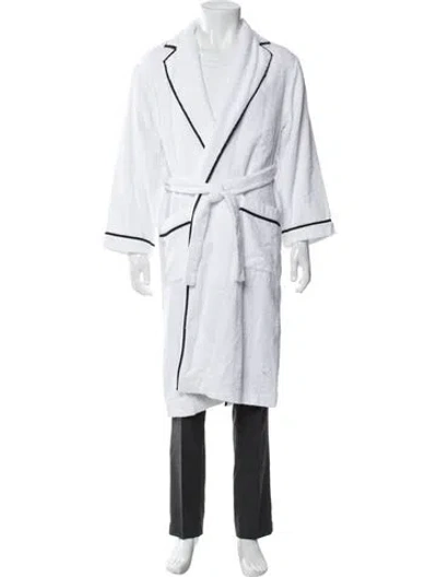 Pre-owned Prada 2021 Enameled Metal Triangle Robe In White