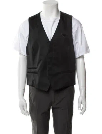 Pre-owned Prada 2021 Enameled Metal Triangle Suit Vest In Gray