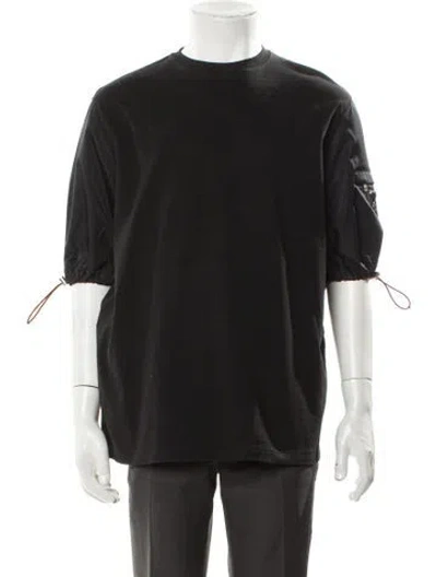 Pre-owned Prada 2021 Enameled Metal Triangle T-shirt In Black
