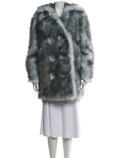 Pre-owned Prada 2021 Faux Fur Coat In Blue