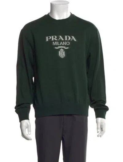 Pre-owned Prada 2021 Graphic Print Pullover In Green