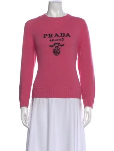Pre-owned Prada 2021 Graphic Print Sweater In Pink