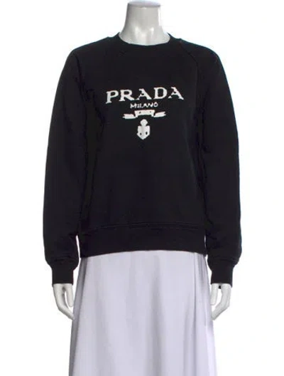 Pre-owned Prada 2021 Graphic Print Sweatshirt In Black
