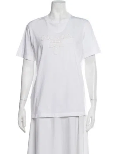 Pre-owned Prada 2021 Graphic Print T-shirt In White