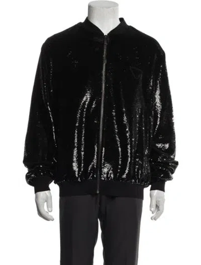Pre-owned Prada 2021 Holiday Bomber Jacket In Black/metallic