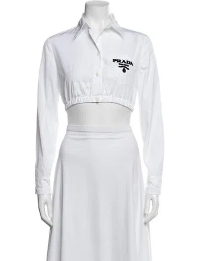 Pre-owned Prada 2021 Holiday Crop Top In White