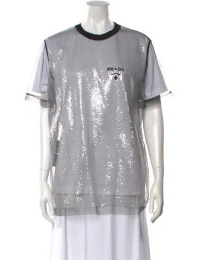 Pre-owned Prada 2021 Holiday T-shirt In Gray