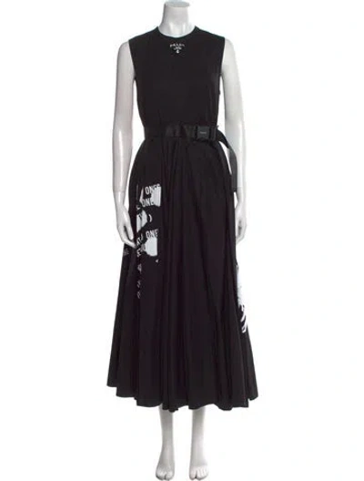 Pre-owned Prada 2021 Long Dress In Black