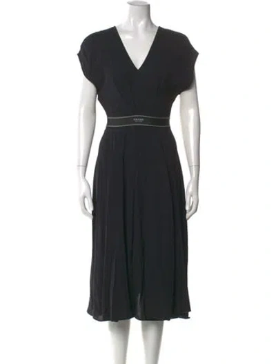 Pre-owned Prada 2021 Midi Length Dress In Black