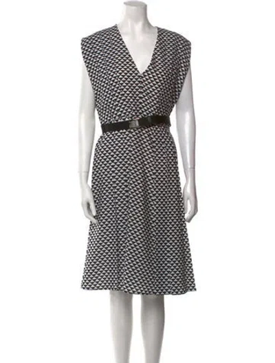 Pre-owned Prada 2021 Midi Length Dress In White