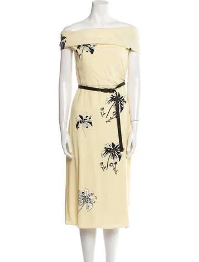 Pre-owned Prada 2021 Midi Length Dress In Yellow