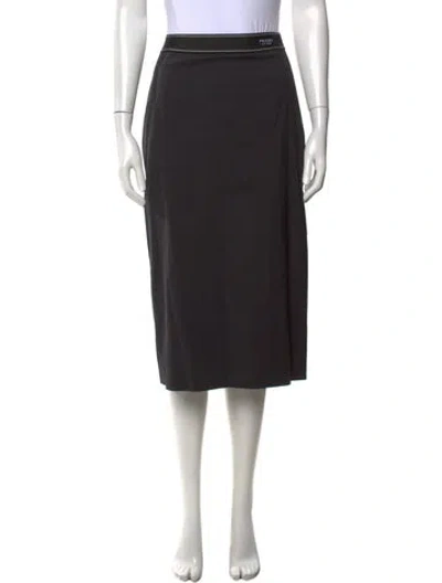 Pre-owned Prada 2021 Midi Length Skirt In Black