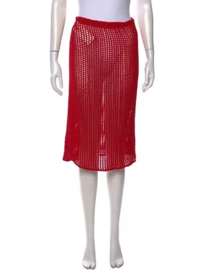 Pre-owned Prada 2021 Midi Length Skirt In Red