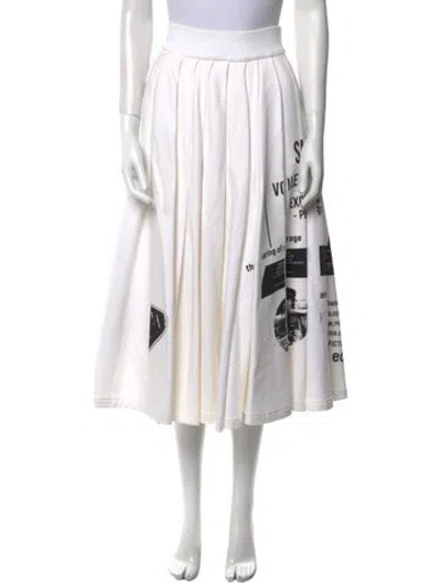 Pre-owned Prada 2021 Midi Length Skirt In White