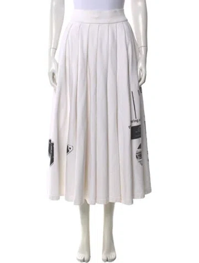 Pre-owned Prada 2021 Midi Length Skirt In White