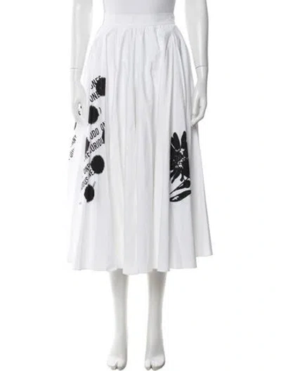 Pre-owned Prada 2021 Midi Length Skirt In White