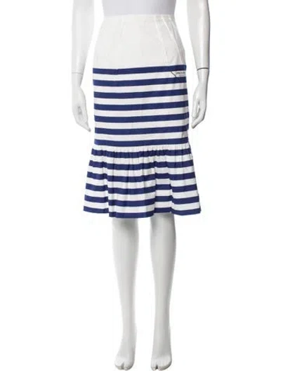 Pre-owned Prada 2021 Midi Length Skirt In White