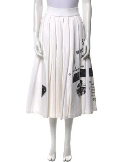Pre-owned Prada 2021 Midi Length Skirt In White