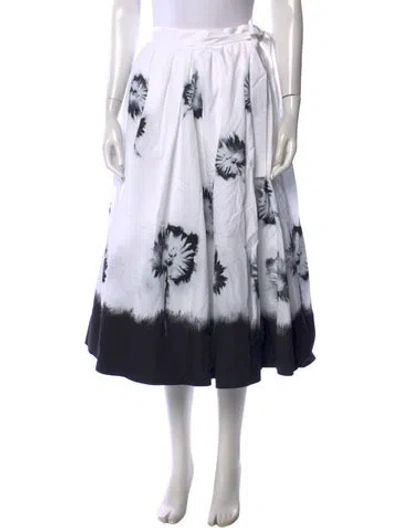 Pre-owned Prada 2021 Midi Length Skirt In White