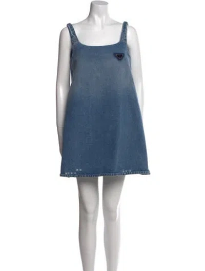 Pre-owned Prada 2021 Mini Dress In Blue