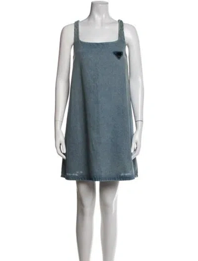 Pre-owned Prada 2021 Mini Dress In Blue